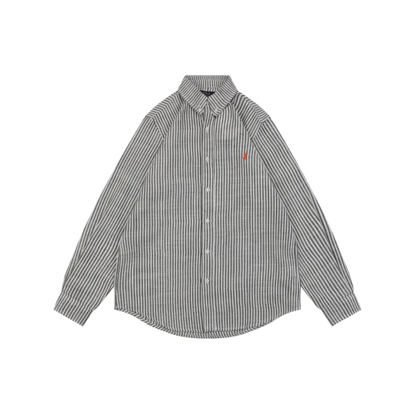 Ralph Lauren Pony Embroidered Striped Shirt Red Front view
