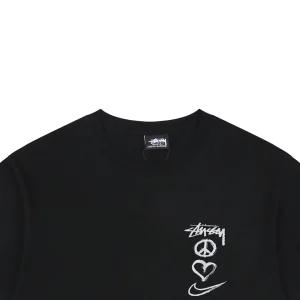 Stussy Graffiti Peace Symbol Graphic T-Shirt Black