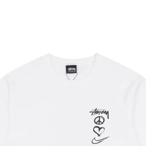 Stussy Graffiti Peace Symbol Graphic T-Shirt White