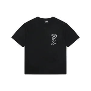 Stussy Graffiti Peace Symbol Graphic T-Shirt Black Front view