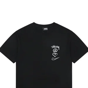 Stussy Graffiti Peace Symbol Graphic T-Shirt Black