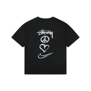 Stussy Graffiti Peace Symbol Graphic T-Shirt Black Back view