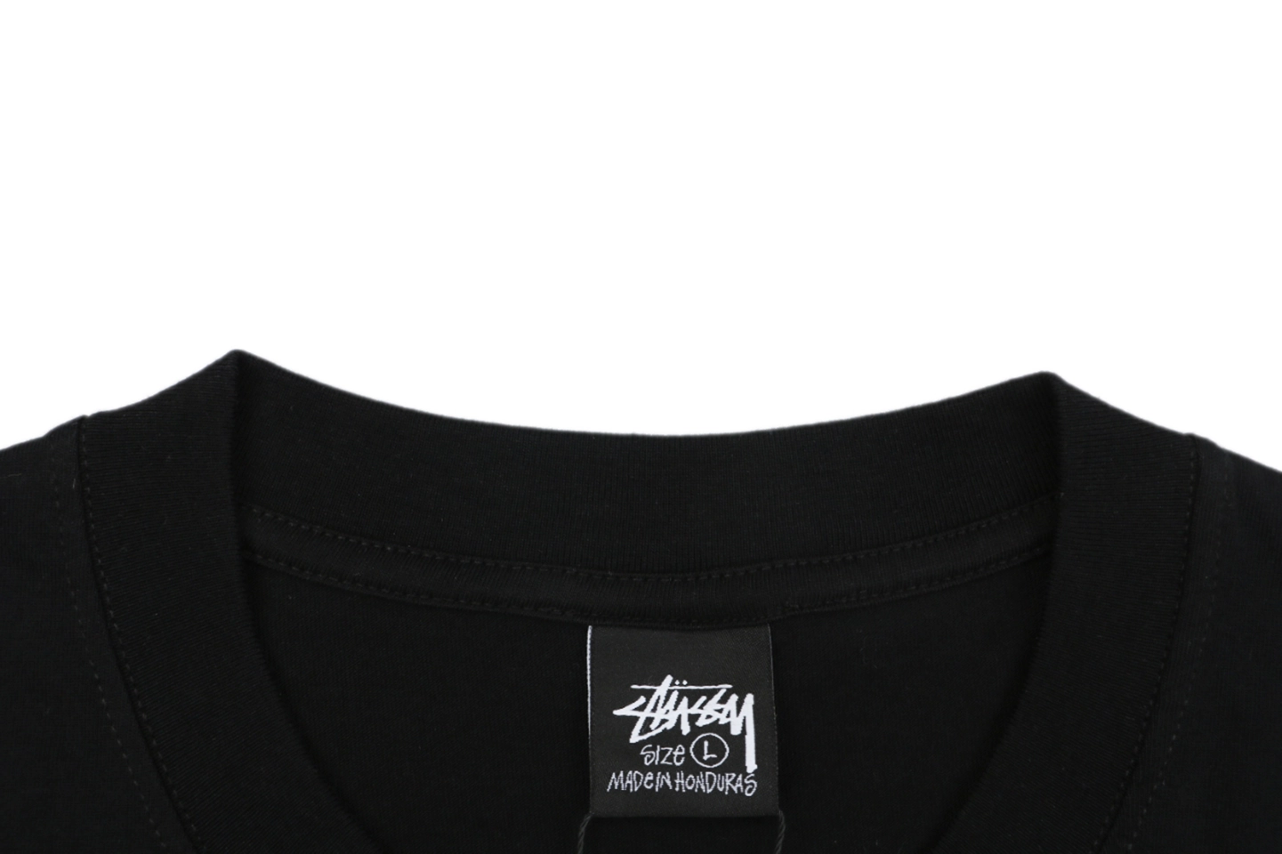 Stussy Graffiti Skateboard Print T-Shirt Black Collar