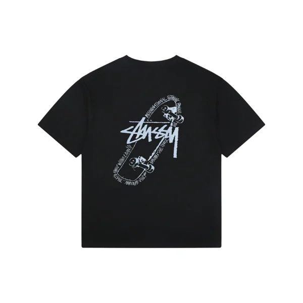 Stussy Graffiti Skateboard Print T-Shirt Black Back view