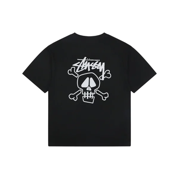 Stussy Graffiti Skull Print T-Shirt Black Back view