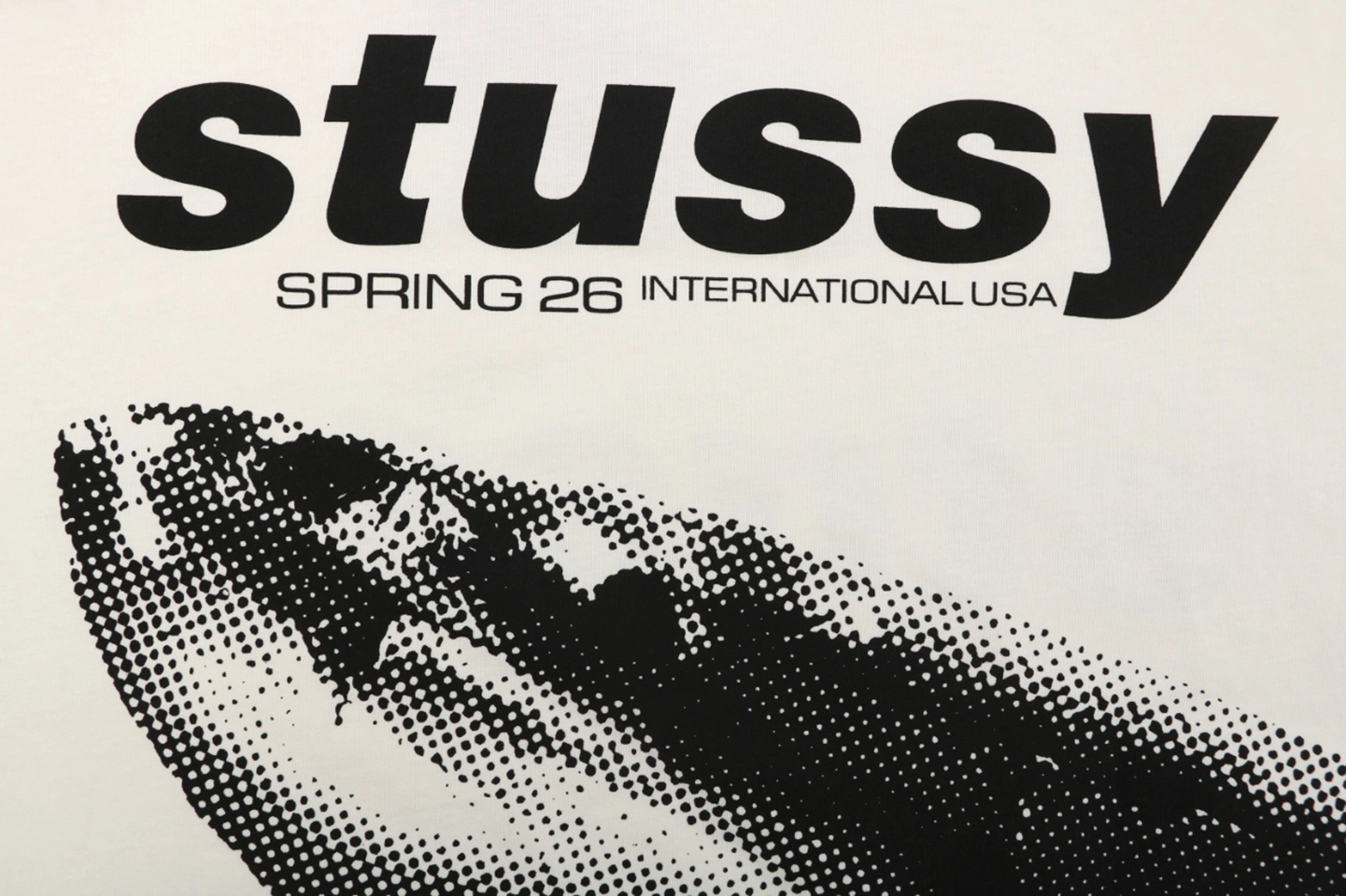 Stussy Halftone Shark Graphic T-Shirt White Back Brand