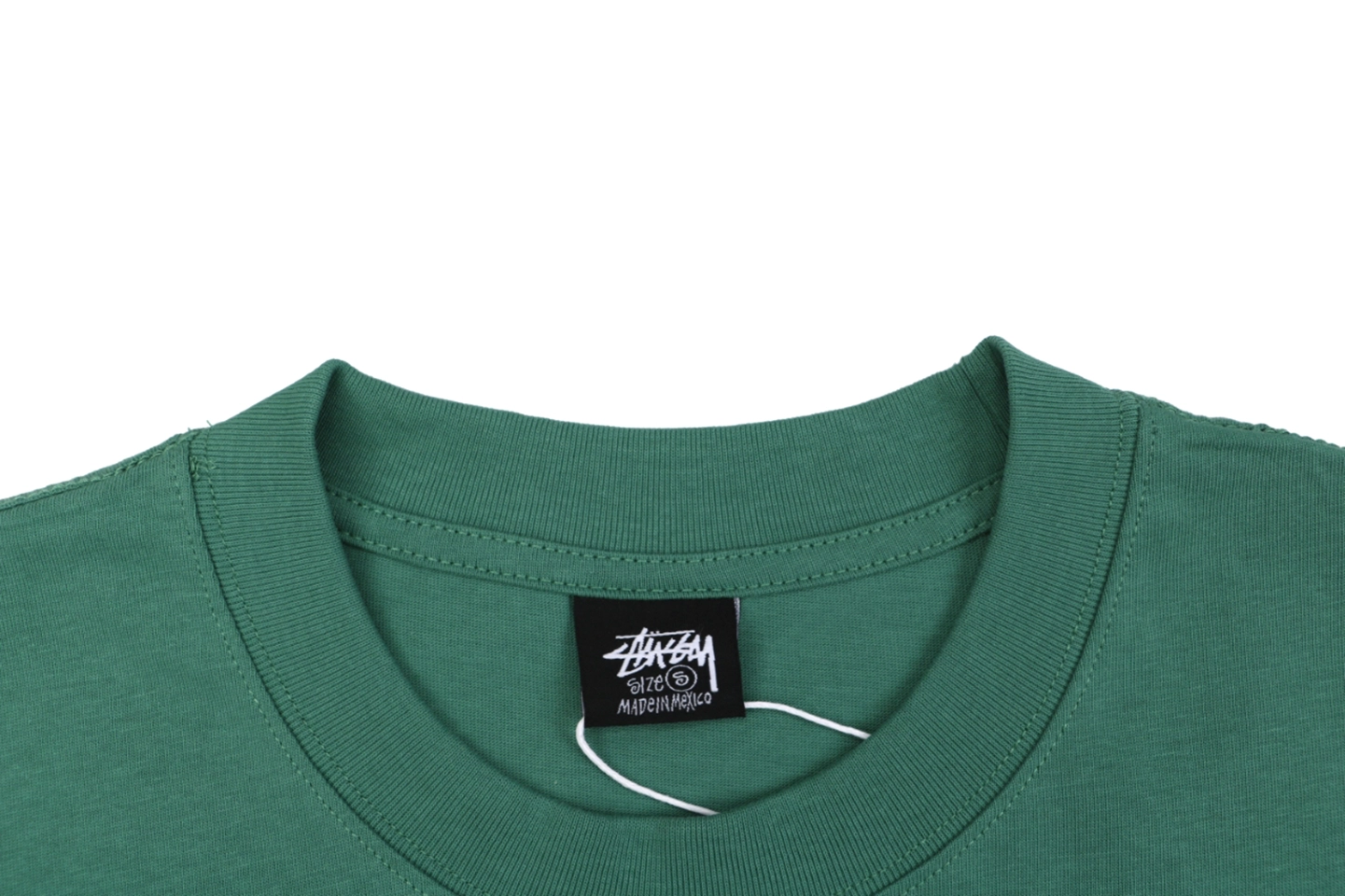 Stussy Halftone Shark Graphic T-Shirt Green Collar