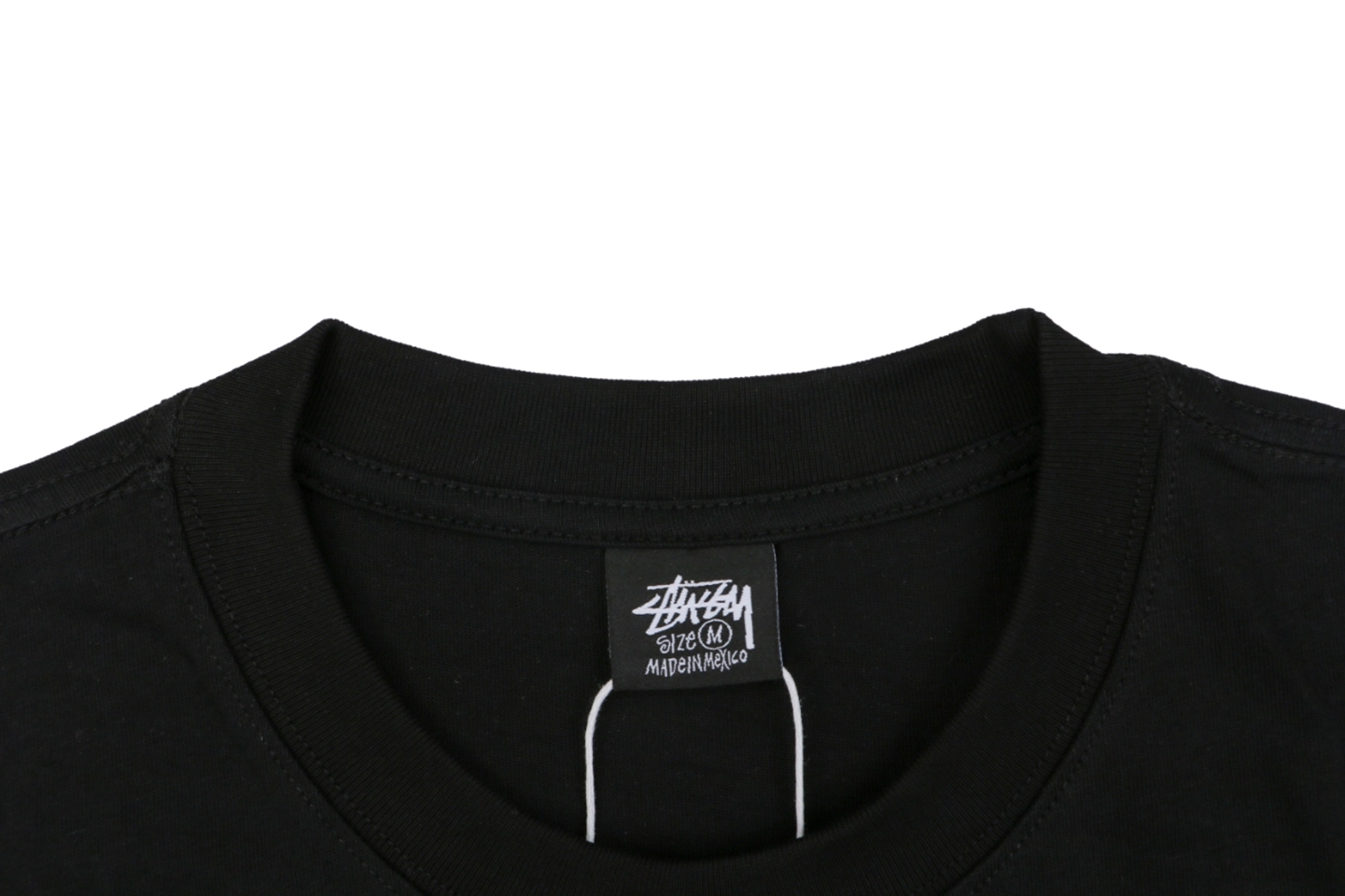 Stussy Halftone Shark Graphic T-Shirt Black Collar