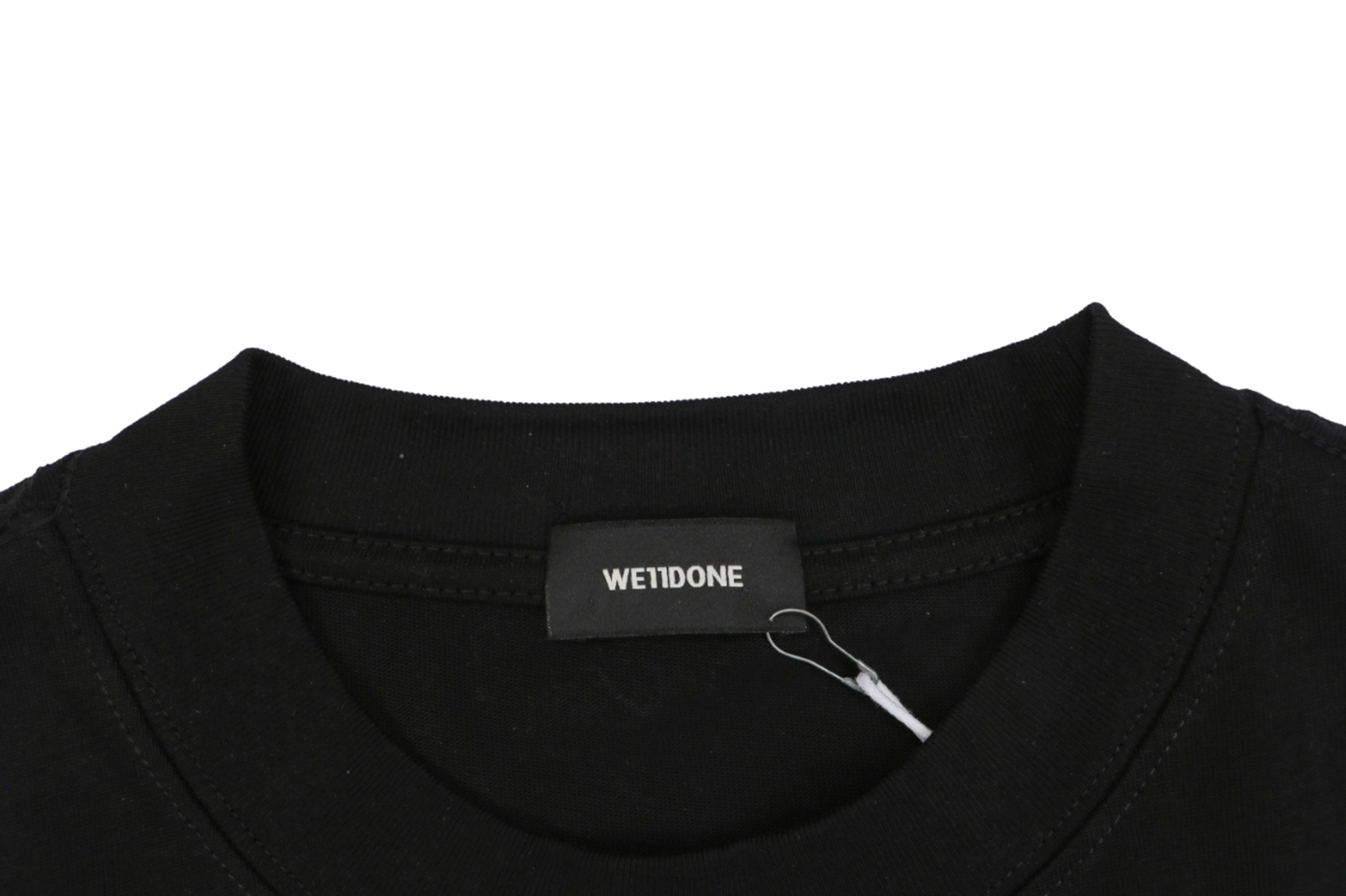 We11done Airbrush Script Logo T-Shirt Black Collar
