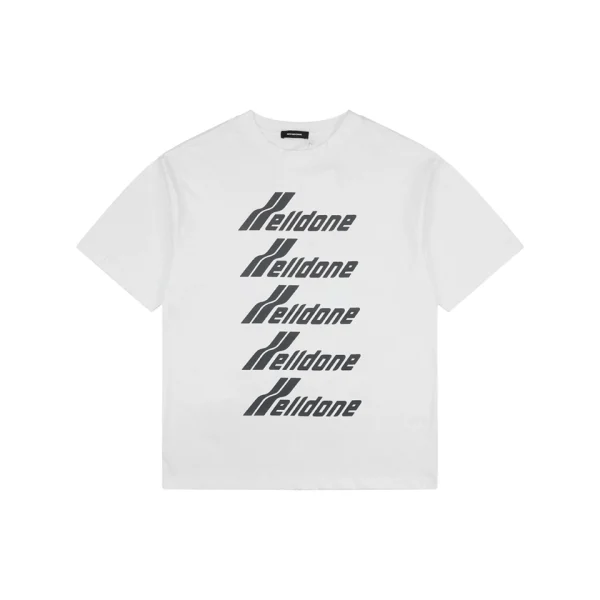 We11done Five-Stack Logo Print T-Shirt White Front view