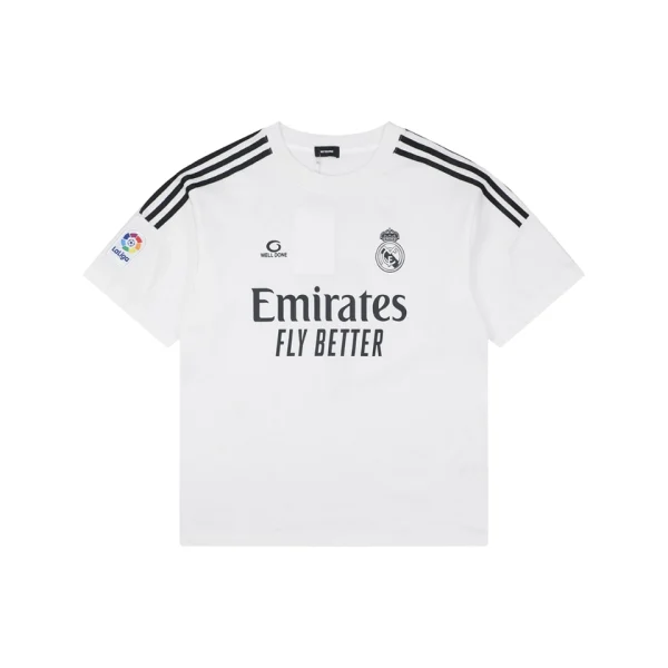 We11done Real Madrid Inspired Graphic T-Shirt White Front view