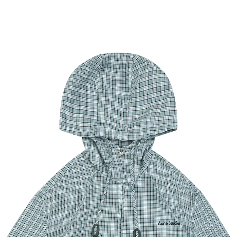 Acne Studios Checked Hooded Jacket Green