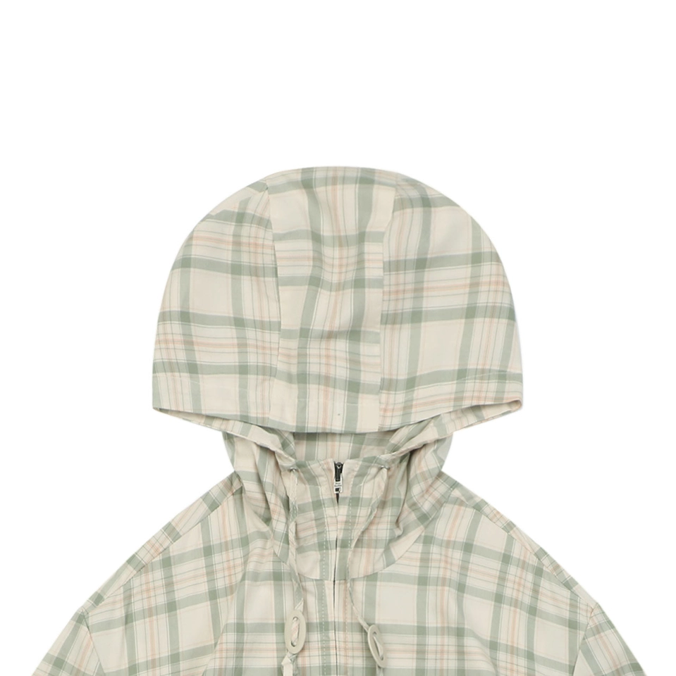Acne Studios Checked Hooded Jacket Beige