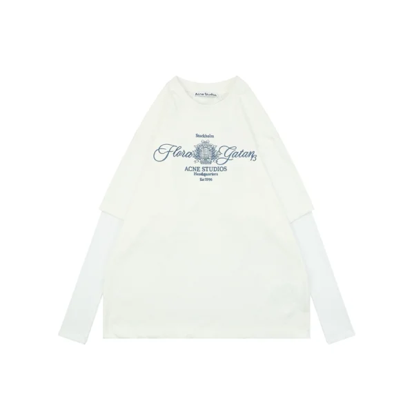 Acne Studios Floral Letter Embroidery Layered Shirt Front view