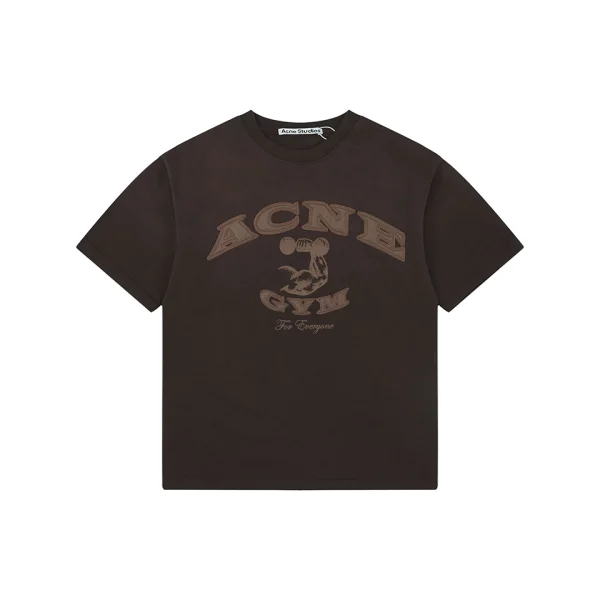 Acne Studios Gym Leather Logo T-Shirt Black Front view