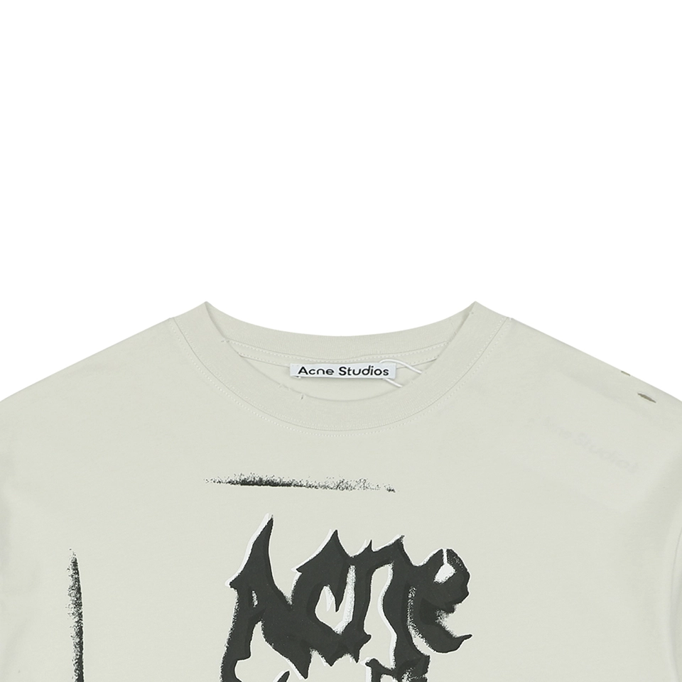 Acne Studios Thorn Logo Distressed T-Shirt