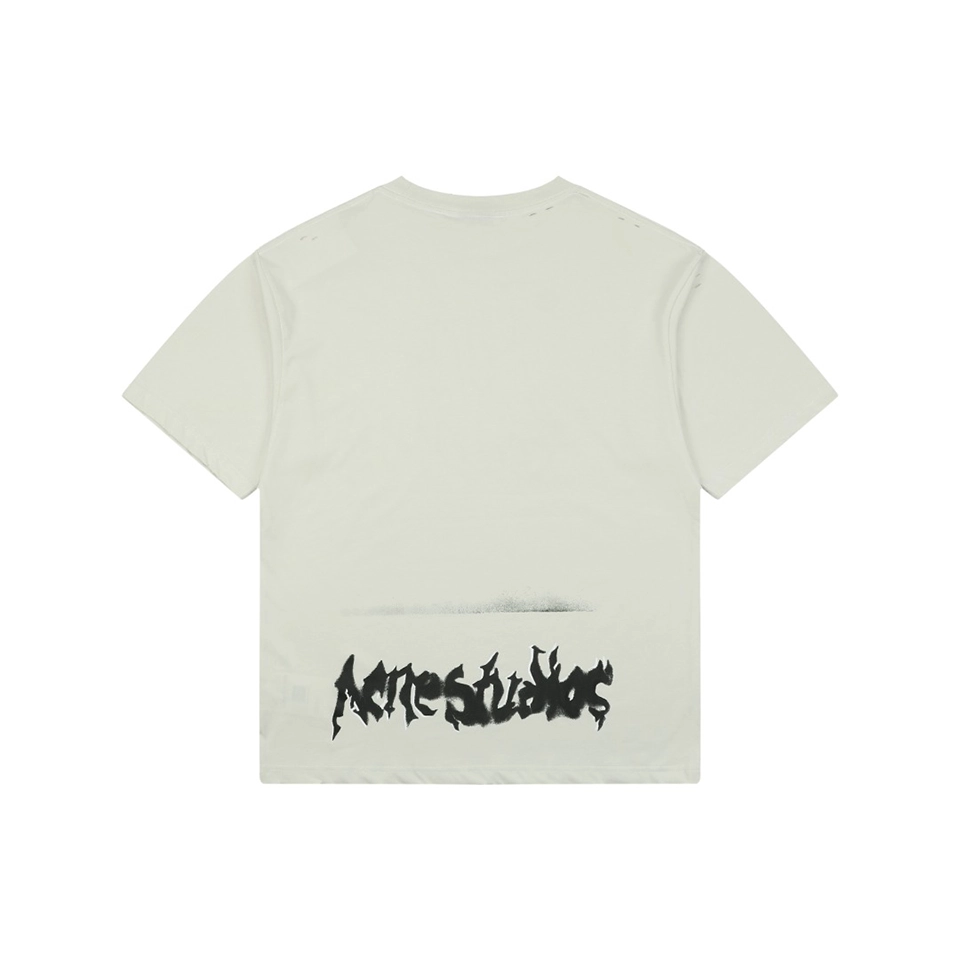 Acne Studios Thorn Logo Distressed T-Shirt Back view
