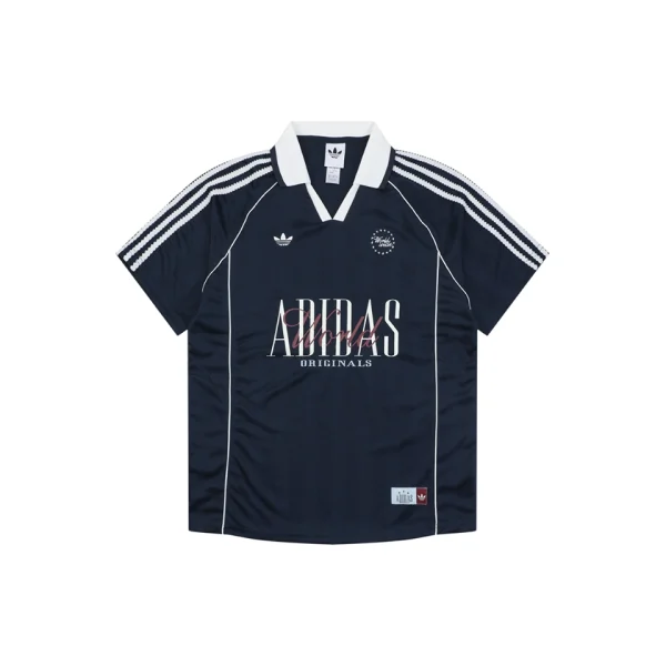 Adidas Originals Vintage Football Polo Jersey Navy Front view