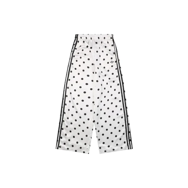 Adidas Trefoil Polka Dot Wide-Leg Track Pants White Front view