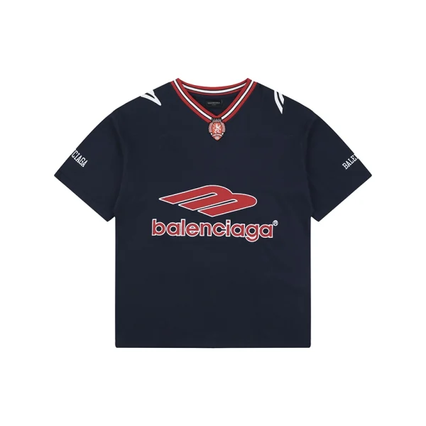 Balenciaga Football Logo Jersey T-Shirt Red Front view