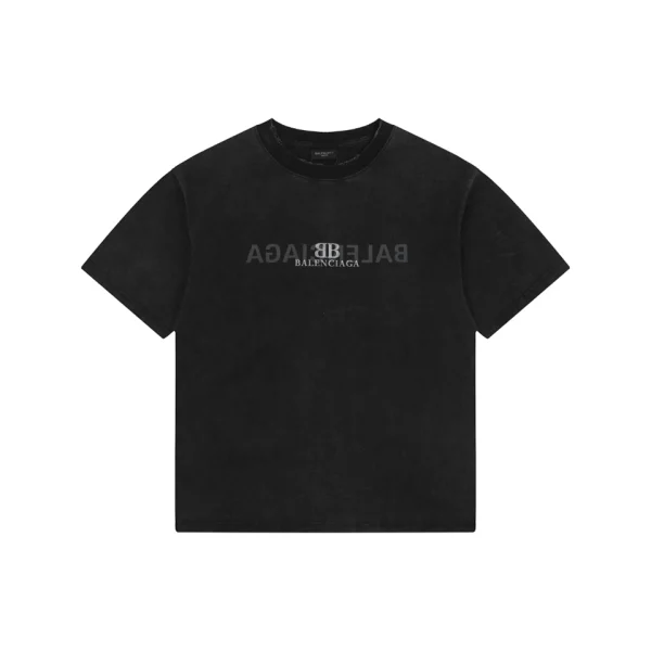 Balenciaga Mirror Logo Paris T-Shirt Black Front view