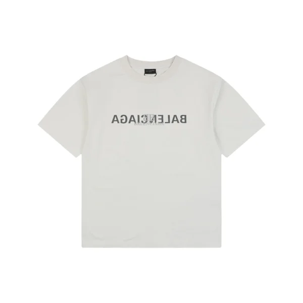 Balenciaga Mirror Logo Paris T-Shirt Grey Front view