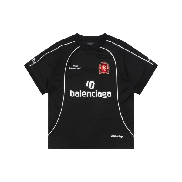 Balenciaga Paris 10 Football Jersey T-Shirt Black Front view