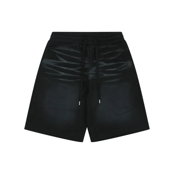 Balenciaga Paris Logo Cat Whisker Denim Shorts Front view