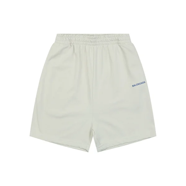 Balenciaga Small Logo Embroidered Shorts White Front view