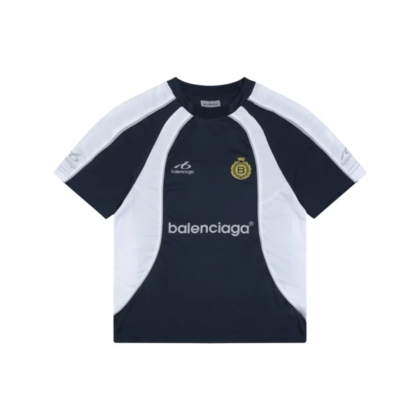 Balenciaga Wheat Crest Football Jersey T-Shirt Navy Front view