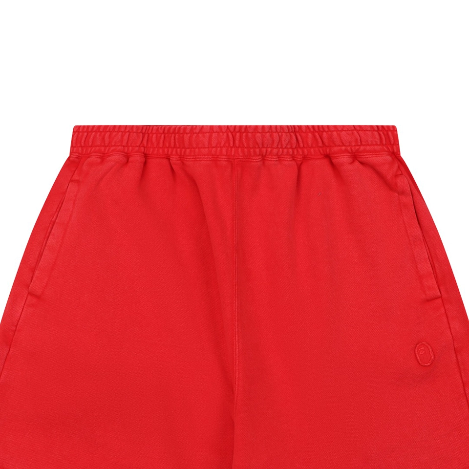 Bape Ape Head Embroidered Logo Sweat Shorts Red