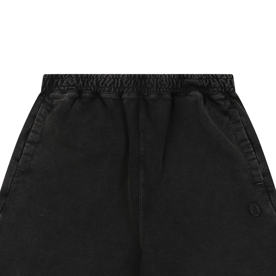 Bape Ape Head Embroidered Logo Sweat Shorts Black