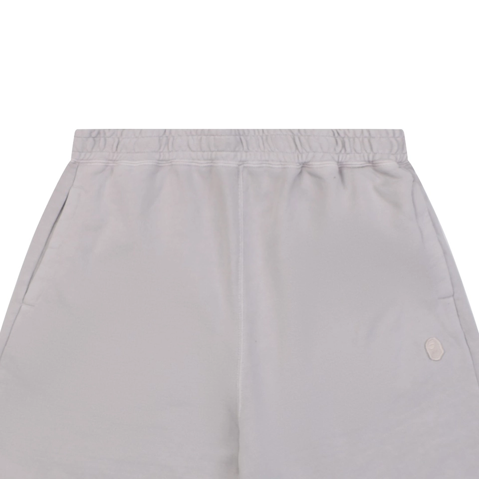 Bape Ape Head Embroidered Logo Sweat Shorts Grey
