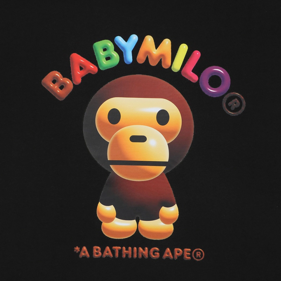 Bape Baby Milo Graphic Print T-Shirt Black Front Print