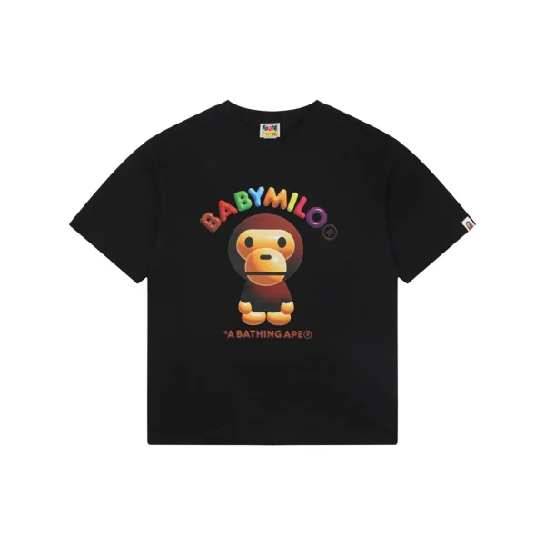 Bape Baby Milo Graphic Print T-Shirt Black Front Print