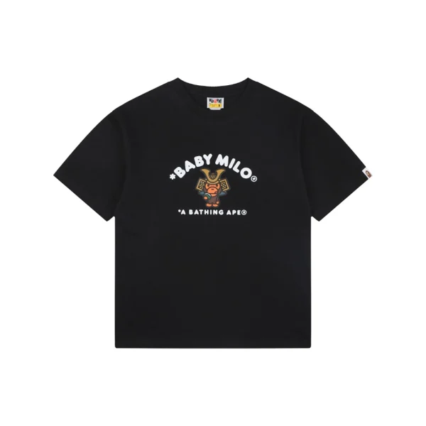 Bape Baby Milo Samurai Graphic T-Shirt Black Front view