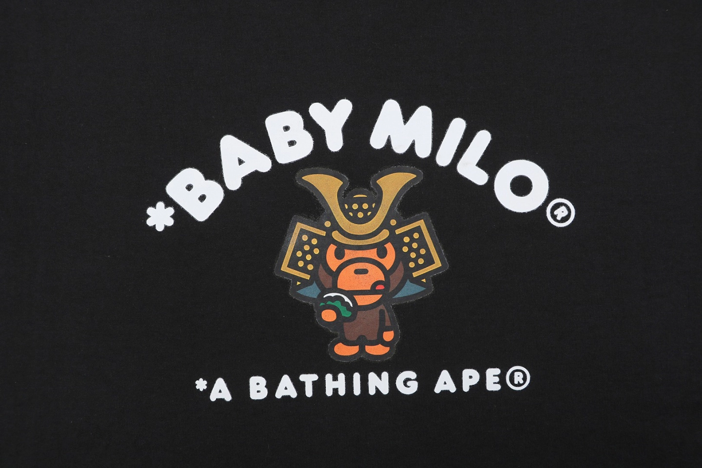 Bape Baby Milo Samurai Graphic T-Shirt Black Front Print