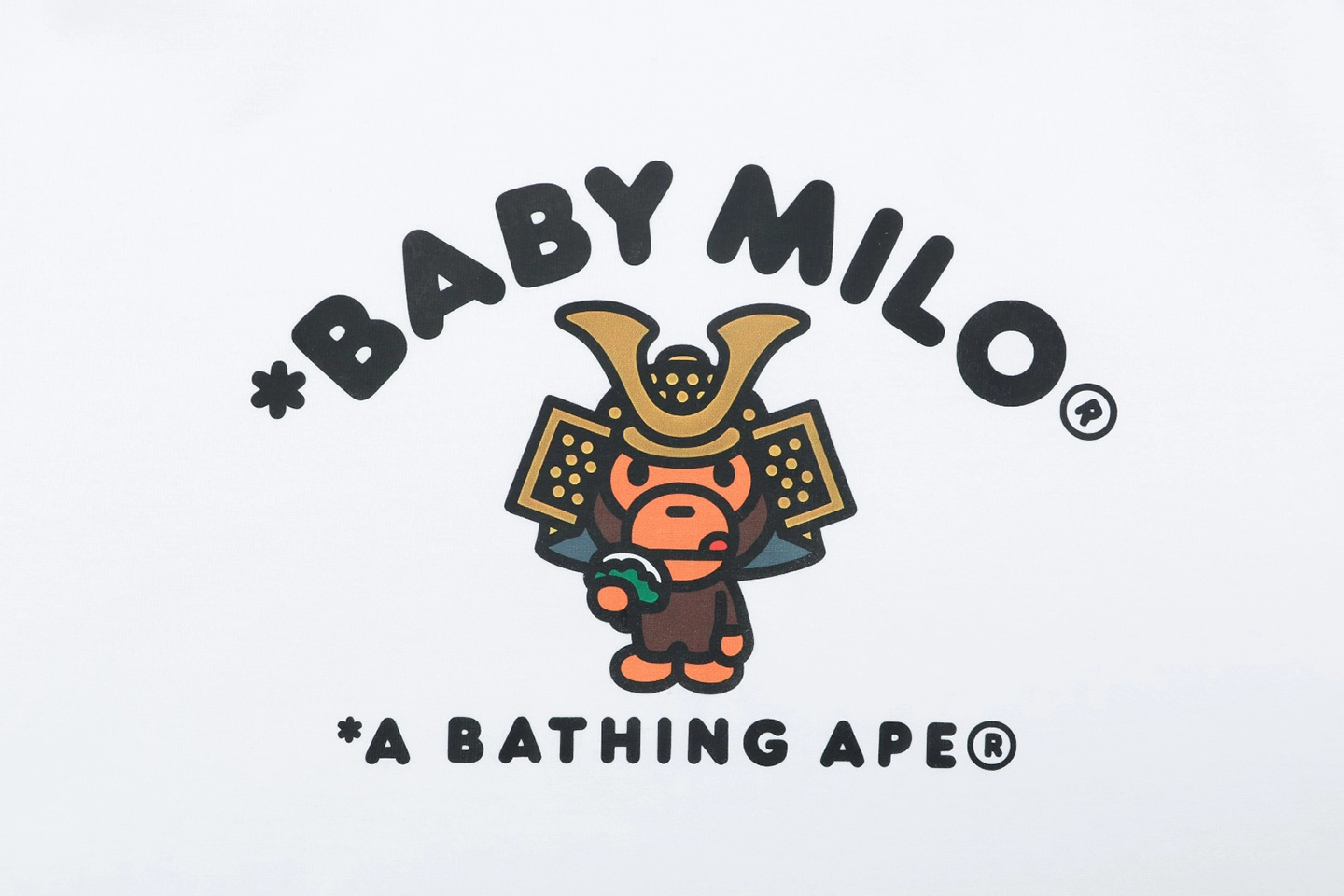 Bape Baby Milo Samurai Graphic T-Shirt White Front Print