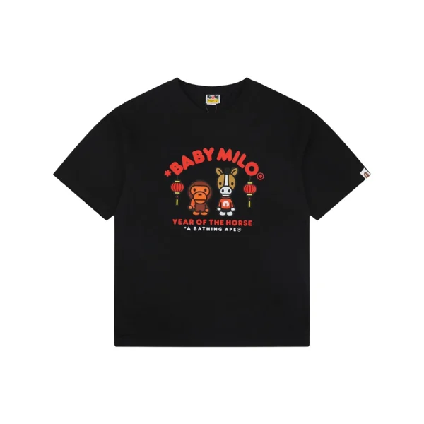 Bape Baby Milo Year of the Horse Graphic T-Shirt Black Front view