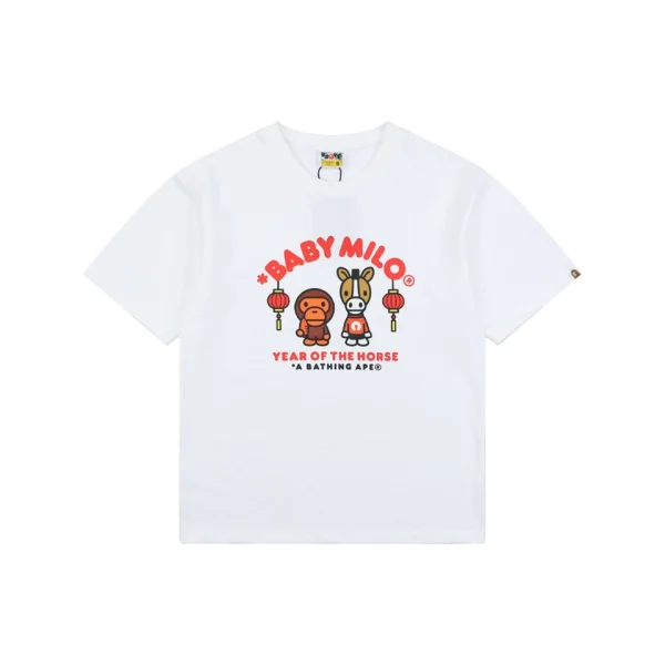 Bape Baby Milo Year of the Horse Graphic T-Shirt White Front view