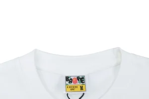 Bape Floral Ape Logo Graphic T-Shirt Collar