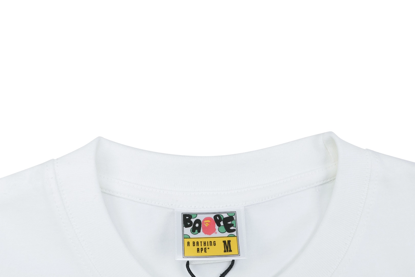 Bape Floral Ape Logo Graphic T-Shirt Collar