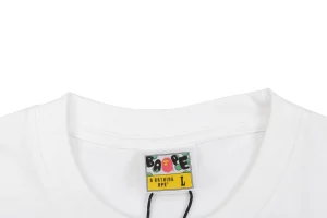 Bape Military Ape Head Graphic T-Shirt White Collar