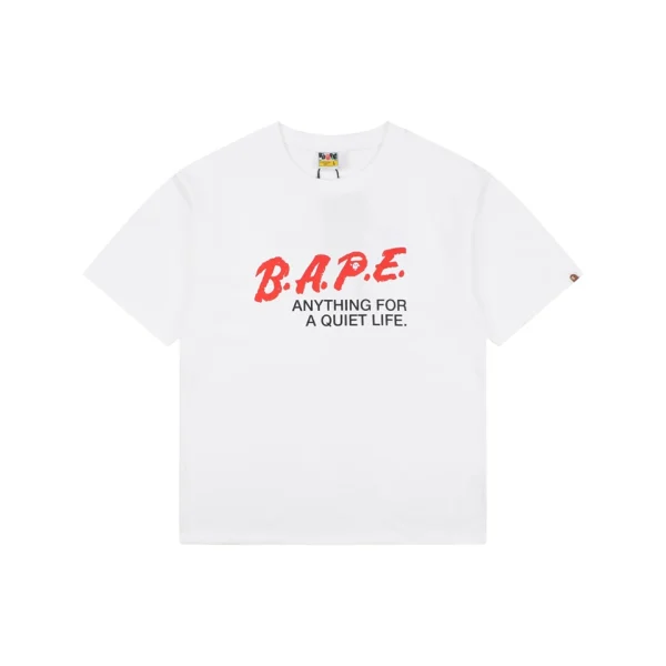Bape Red Logo Graphic T-Shirt White Front view
