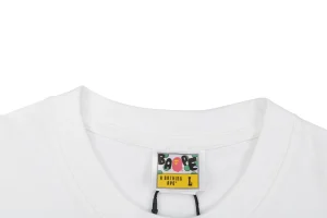 Bape Red Logo Graphic T-Shirt White Collar
