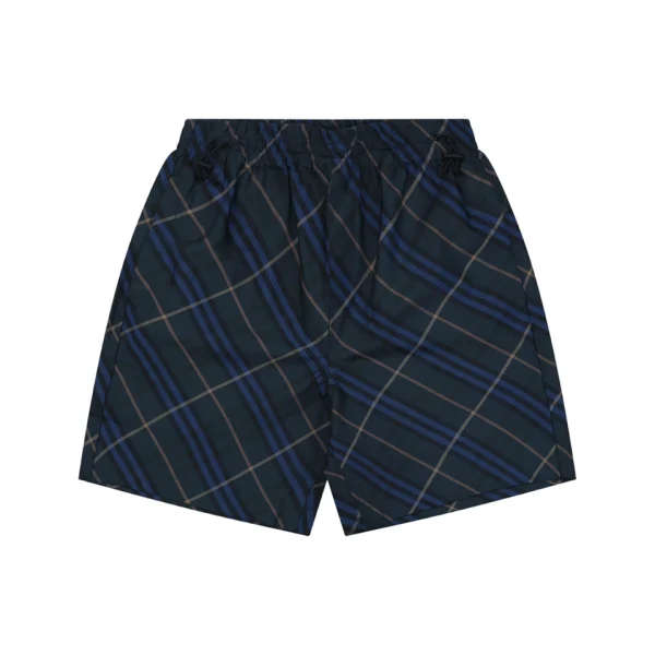 Burberry Blue Tartan Nylon Shorts Front view