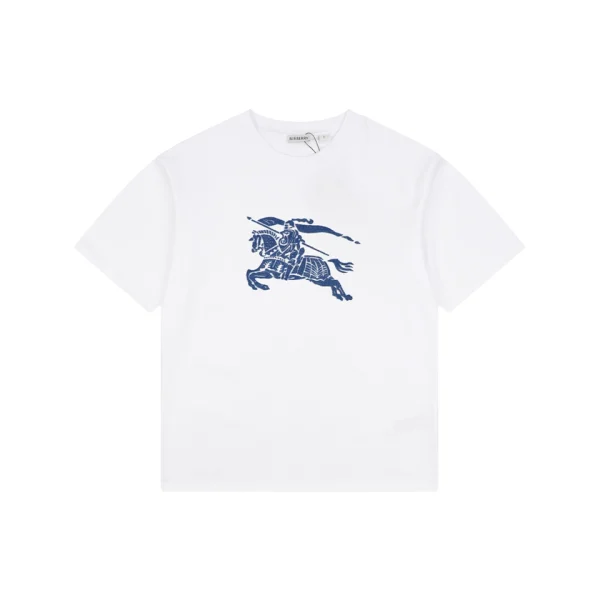 Burberry Equestrian Knight Toothbrush Embroidery T-Shirt White Front view