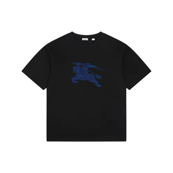 Burberry Equestrian Knight Toothbrush Embroidery T-Shirt Black Front view