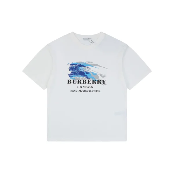 Burberry Phantom Equestrian Knight Logo Print T-Shirt White Front view