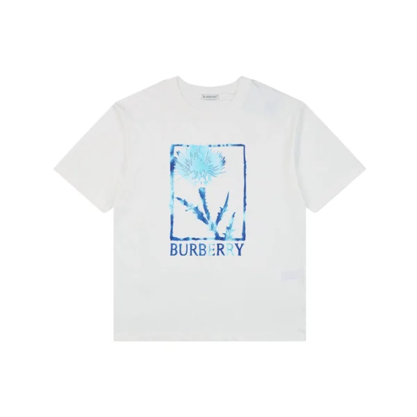 Burberry Thistle Logo Print T-Shirt White Front view